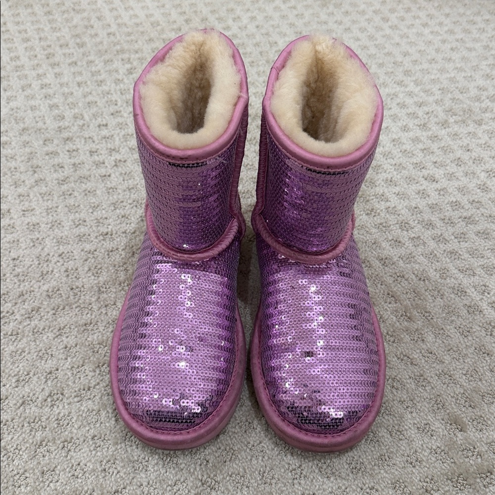 Glittery Pink Kids Uggs with Sequins